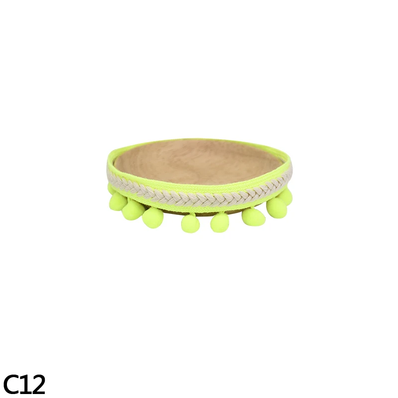 Lace Fabric 3Yards 1.3cm Tassel Ball Fringe Ribbons DIY Material Apparel Sewing Accessories Pompom Trim Pom Pom Home Decorations - Цвет: C12-3yards