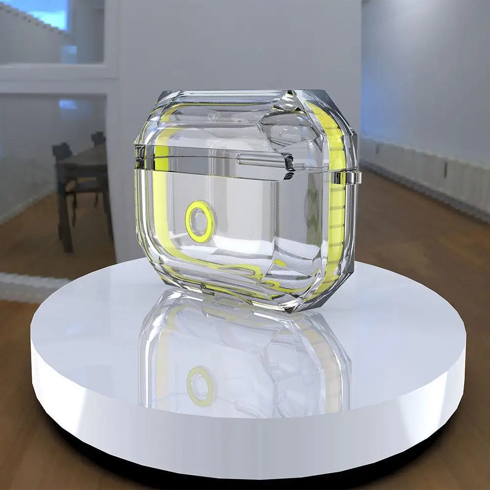 

Transparent Protective Cover For Airpods Pro Case TPU With Protective Shockproof Two-color Durable Case Lanyard M8G3
