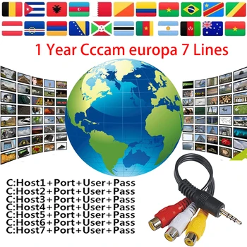

cccam cline for 1 year europe cccams spain Poland 7 lines for dvb-s2 Decoder freesat v7 Gtmedia V8 Nova Satellite tv Receiver