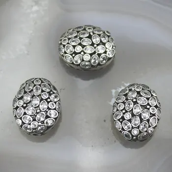 

15*20mm 5pcs/lot Hot sale cz micro pave charm, fashion gunmetal plated cz bead component,handmade diy bracelet jewelry
