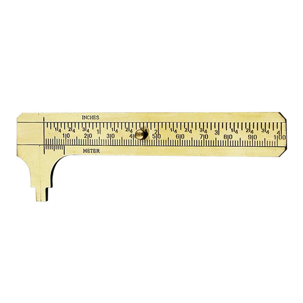 Металлическая измерительная линейка высокого качества мини медный калипер из чистой меди Вернье двойной масштаб Портативный ретро двойные весы измерительные инструменты - Цвет: ZHGZ14946