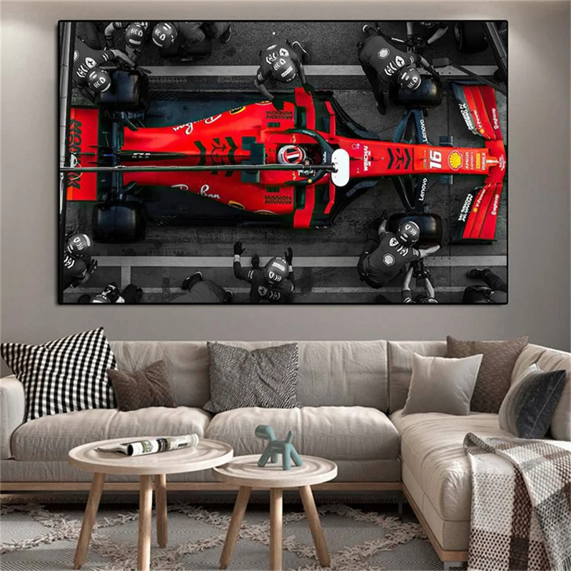 Fashion Formula 1 Racing Car Canvas Painting Racer Abstract Wall Art Poster Pictures For Living Boy Room Home Decoration Gift