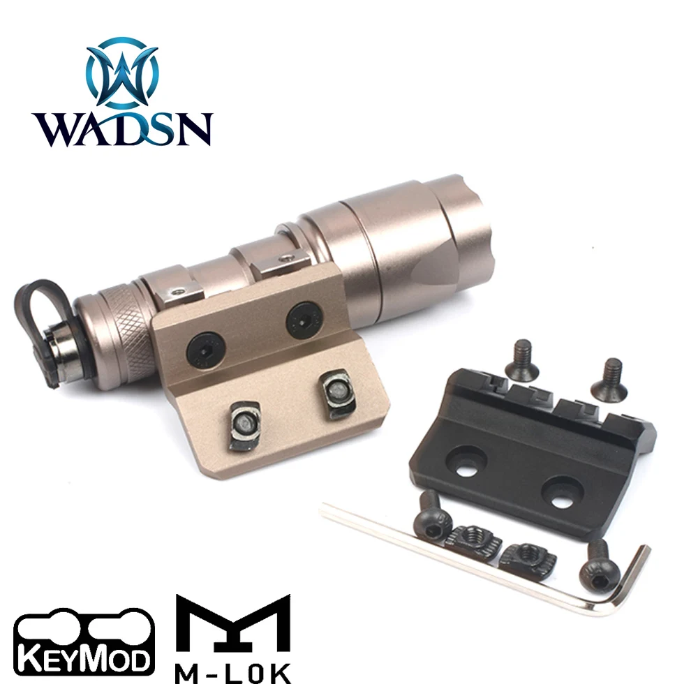 Flashlight Offset-Base Metal-Mount Picatinny-Rail M-LOK Airsoft WADSN Keymod Tactical-M300