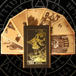 2022 Hot Design Top Quality Gold Foil Big Size Tarot Curious Fantastic Divination Fate for Beginner Table Game Oracle Card Gift