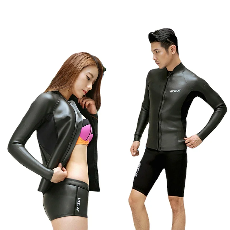 Mannen Wetsuit Jas 3.5mm Premium Yamamoto Neopreen Wetsuits vrouwen Lange Mouw Top en Shorts