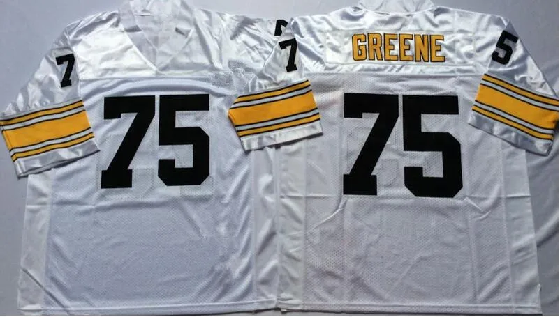 Мужские 75 Joe Greene вышитые Футбол Джерси Размер M-XXXL - Цвет: AS