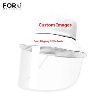 

Forudesigns Custom Your Logo/Image/Text/Name Print Adults Bucket Hat Protective Face Shield Cover Diy Women Fisherman Cap Summer
