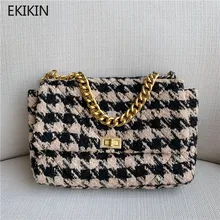 Новинка, Ретро стиль, модная шифоновая кожаная сумка на цепочке, маленькая квадратная сумка, сумка на плечо, роскошные сумки, женские сумки, дизайнерские