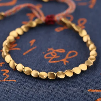 

Cross Border Hot Selling tong shi pin Hand-woven Crafts Line Bracelets Shaped Copper Beads Bracelets Creative Drawing Tassels Ca