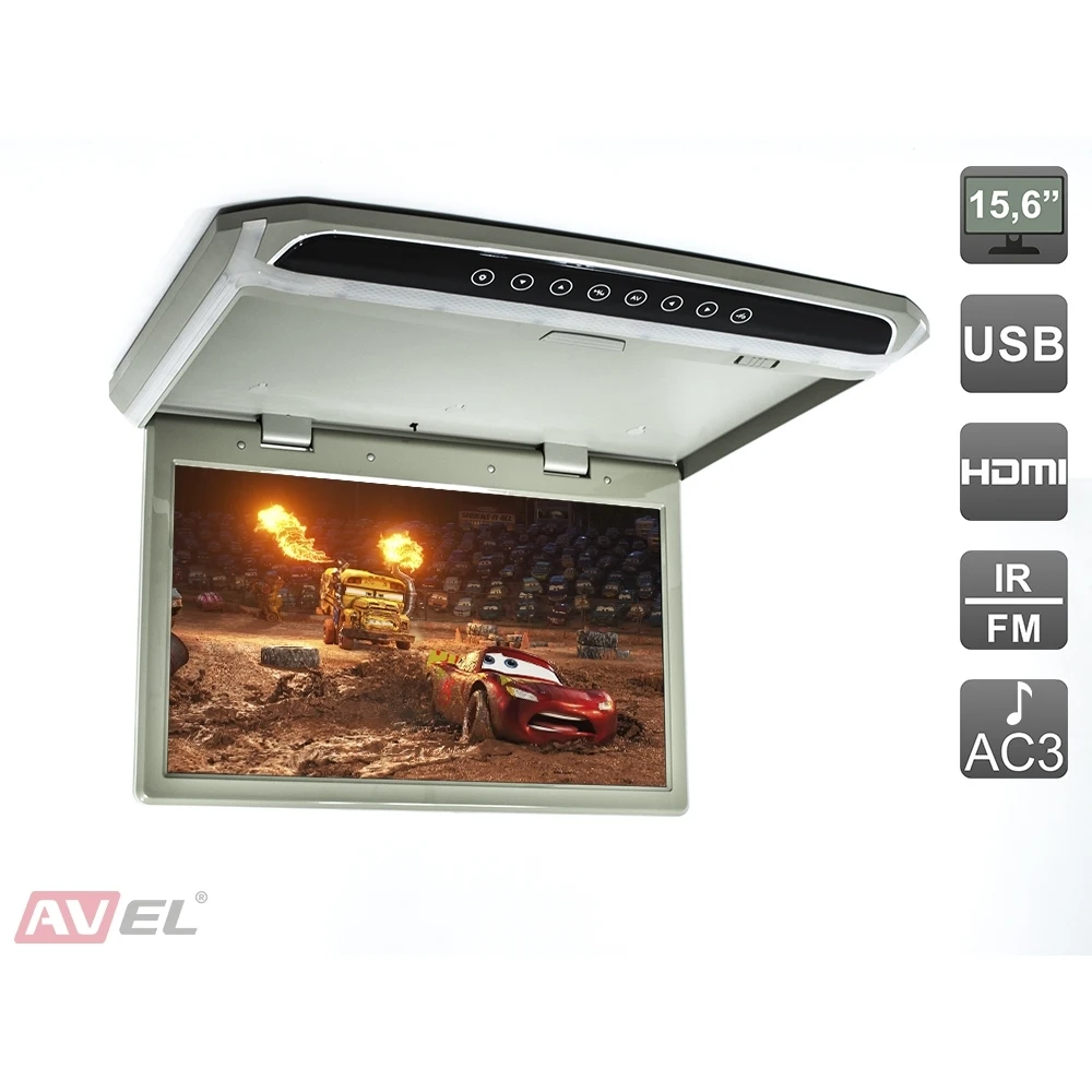 Потолочный монитор 15,6" со встроенным Full HD медиаплеером AVS1507MPP(серый
