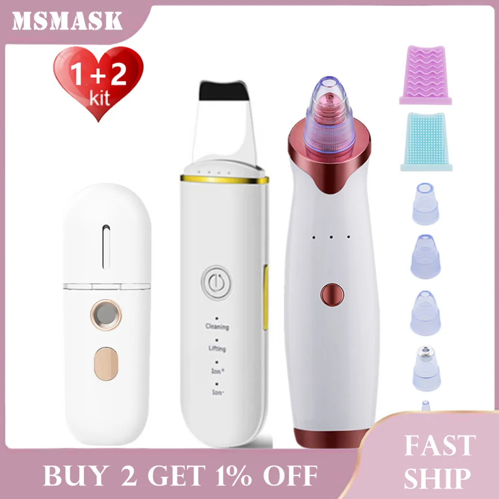 Ultrasonic Skin Scrubber + Blackhead Remover Facial Peeling Pore Cleaner Exfoliator Deep Cleaning Skincare | Красота и здоровье