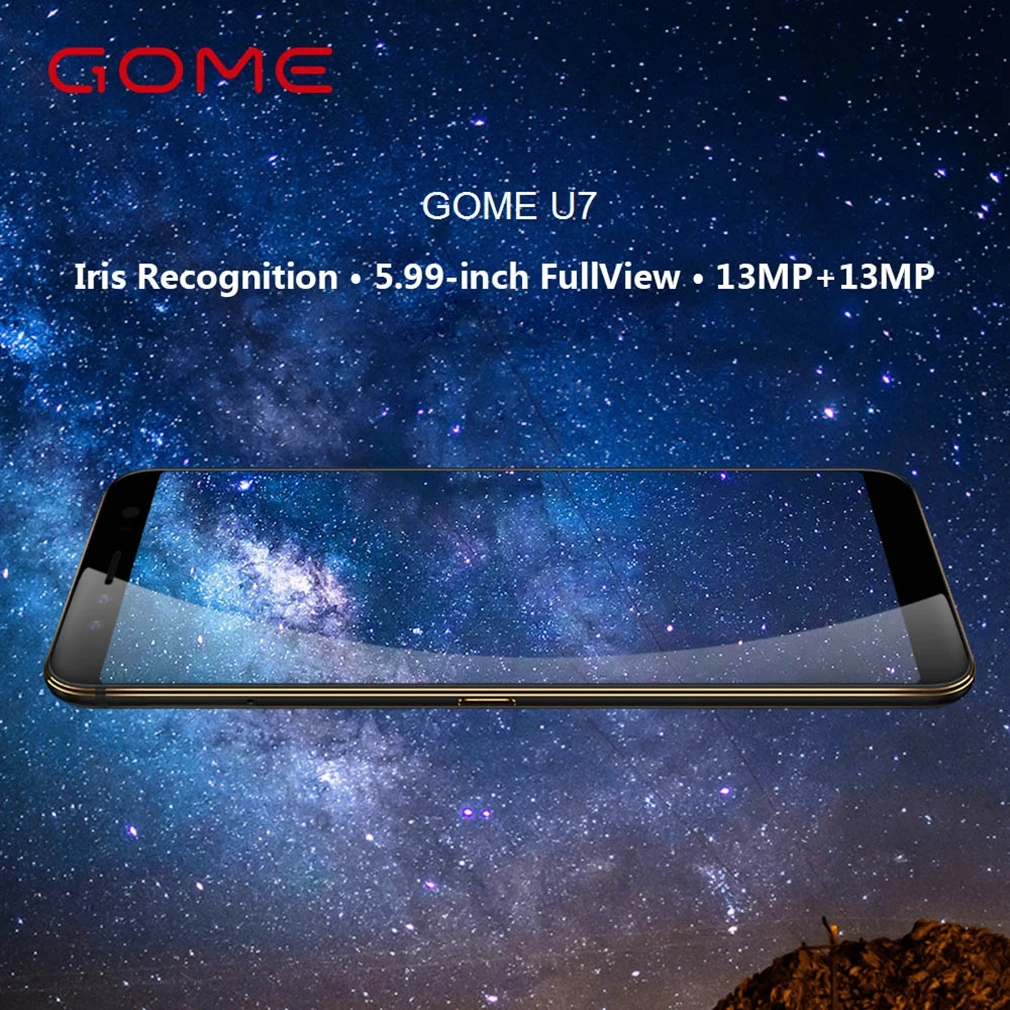 Смартфон Gome U7 4 Гб+ 64 Гб 5,9" 18: 9FHD 3050 мАч MTK6757CD 13 Мп Android 7,1 OTG NFC распознавание Радужки 4G LTE мобильный телефон