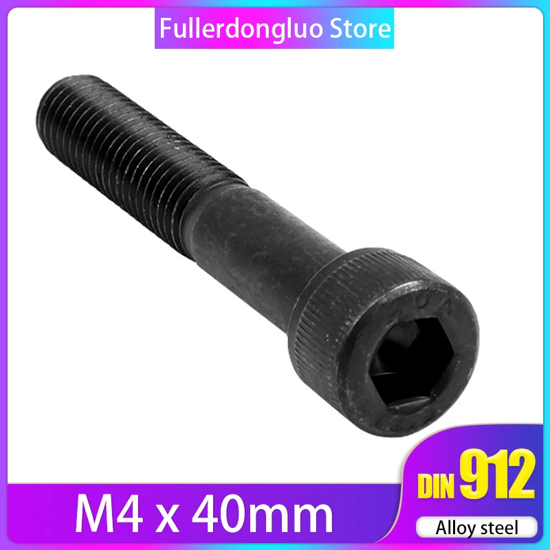 M4x40 винт 50 шт. 12 9 класс легированной стали с шестигранной головкой черная