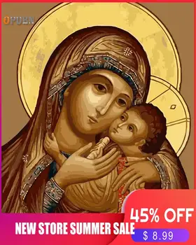 

OPDBN Handpainted Oil Painting Wall Sticker Canvas Painting by Number Posters Room Decor Home Decor Wall Art No Frame