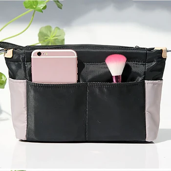 

Organizer Insert Panelled Bag Women Nylon Travel Insert Handbag Liner Lady Makeup Cosmetic Bag Women Tote
