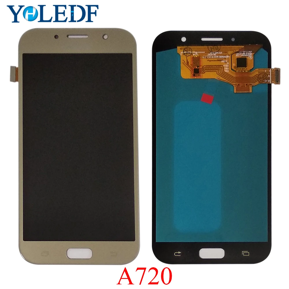 100% супер AMOLED ЖК для Samsung Galaxy A7 2017 A720 A720F SM дисплей кодирующий преобразователь
