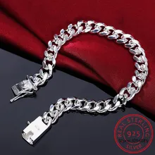 Bracelets Chain Cuban-Link 100%925-Sterling-Silver Jewelry Men's Curb Classic 10-Mm Italy
