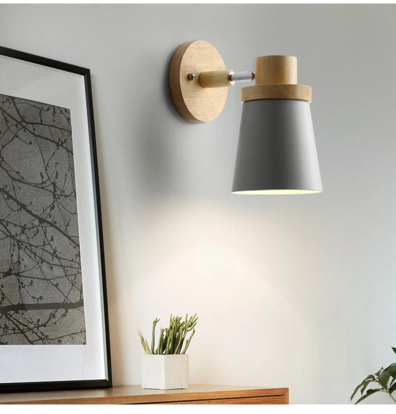 Современный настенный светильник светодиодный E27 лампа для спальни прикроватный настенный светильник макарун светильник