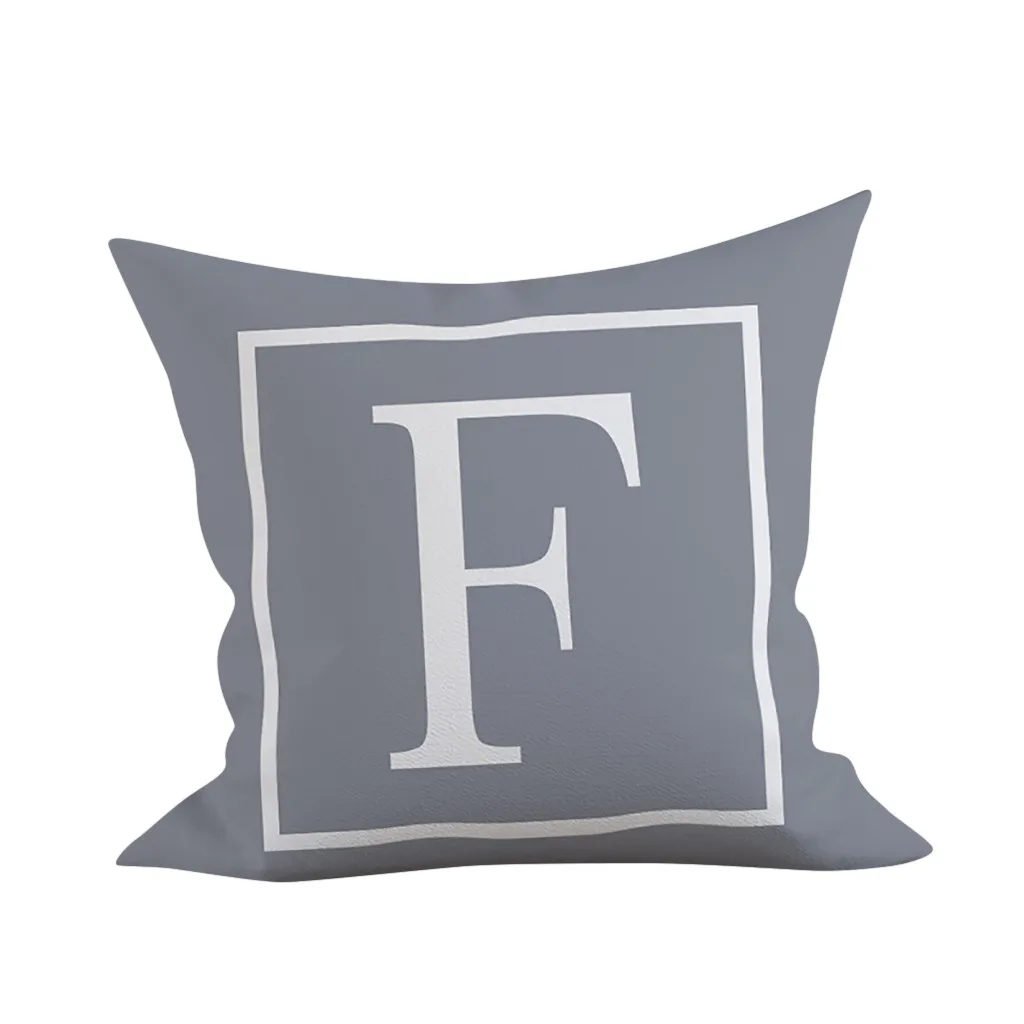 Simple Letter Cushion Cover English Alphabet Decorative Throw Pillowcase Polyester Pillow Cover sofa car bed Decoration наволоч