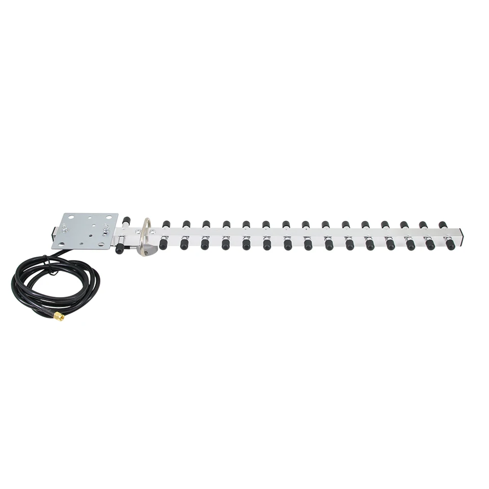 Antenna WiFi Direzionale Esterna 25dBi 2,4 GHz In Alluminio Con Connettore RP-SMA E Cavo 1,5 M