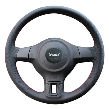 

Microfiber leather Car Steering Wheel Cover for Golf 6 Mk6 VW Polo MK5 2010-2013 braid on the steering wheel case