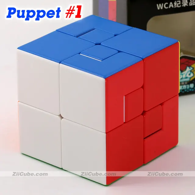 MoYu MeiLong Magic Cubes 3x3x3 Puppet One Two #1 #2 Stickerless Cubing Classroom Puppet 1 and 2 Professional Educational Toy 3X3 2