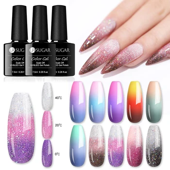 

UR SUGAR 7.5ml Thermal Gel Nail Polish Rainbow Glitter Temperature Color Changing UV Gel Varnish Soak Off Nail Art Gel Lacquers
