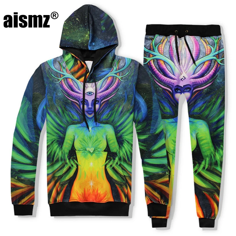 Aismz осень-зима, повседневный мужской спортивный костюм, набор, животные, 3D принт, толстовка с капюшоном+ штаны, 2 вещи в комплекте, Moletom Masculino, мужской костюм - Цвет: 14