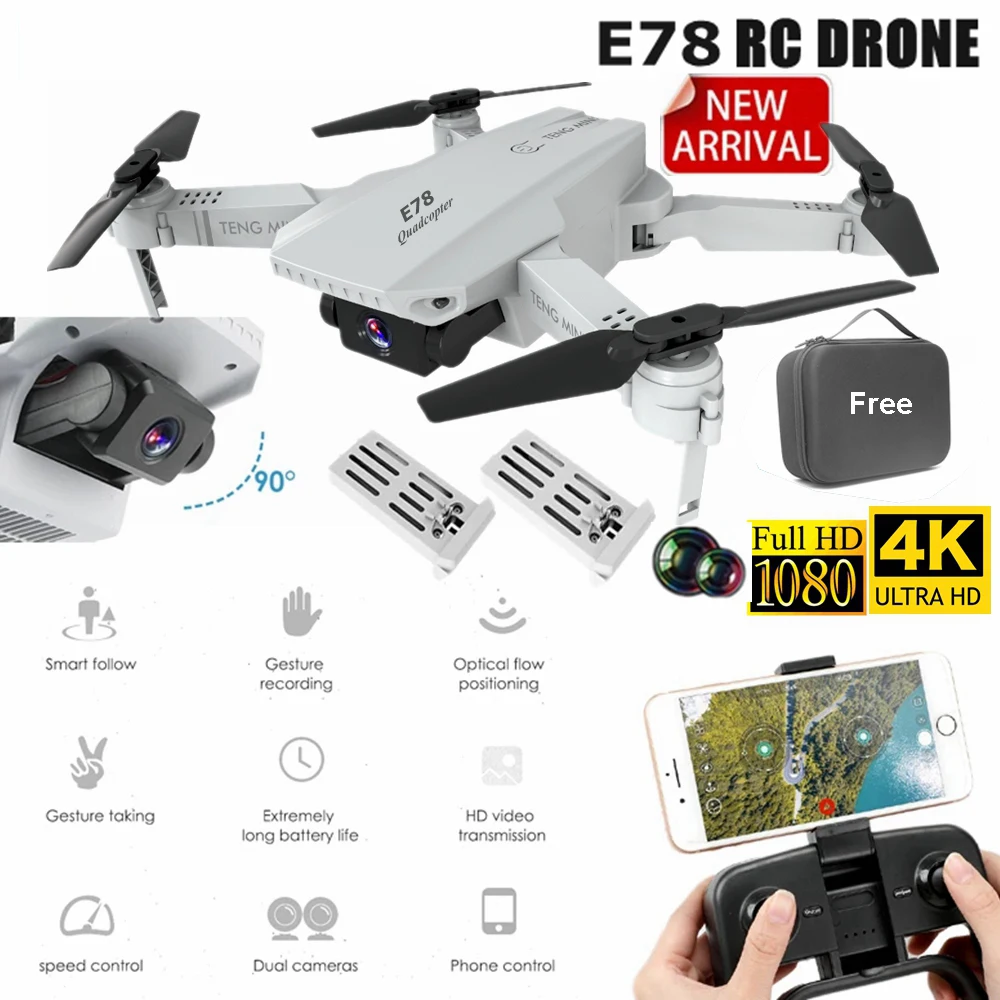 

E78 Mini Drone with 4K Camera Professional Drone optical flow 20MINS Rc Quadcotper New Arrival VS E68 E58 for Kids Toy Gift