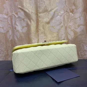 

Women's Luxury Designer Quilting Multicolor Caviar Genuine Leather Shoulder Bag Chain Flap Crossbody Bag Handbag Fashion 25cm