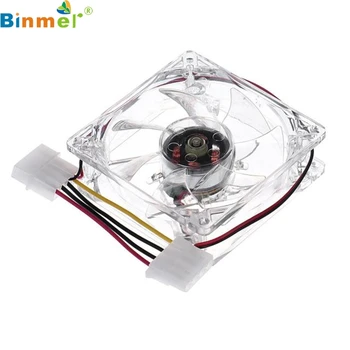 

Binmer 8CM Blue LED Light CPU Cooling Fan Computer PC Clear Case Quad Practical Good Quality Accessories Ma.14