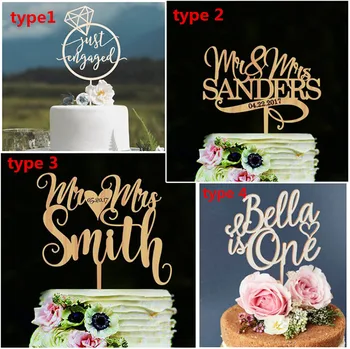 

Personalized Name Wedding Cake Topper Rustic Wooden Cake Topper Custom Birthday Cake Topper Cake Decoration