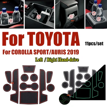 

Anti-slip Rubber Cup Mat Cushion Door Groove Pad For Toyota CORLLA SPORT/AURIS 2019 Car Interior Slot Gate Mat 11pcs/set