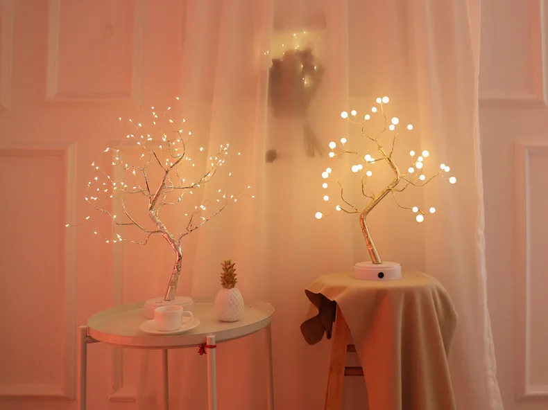 36/108 LEDS Night Light Bonsai Tree Light USB Copper wire Table Lamp for Home Holiday bedroom indoor kids bar Decor fairy light