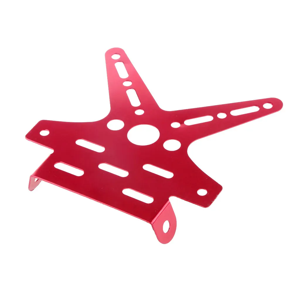 Red Adjustable Number License Plate Bracket Frame Holder For Motorcycle