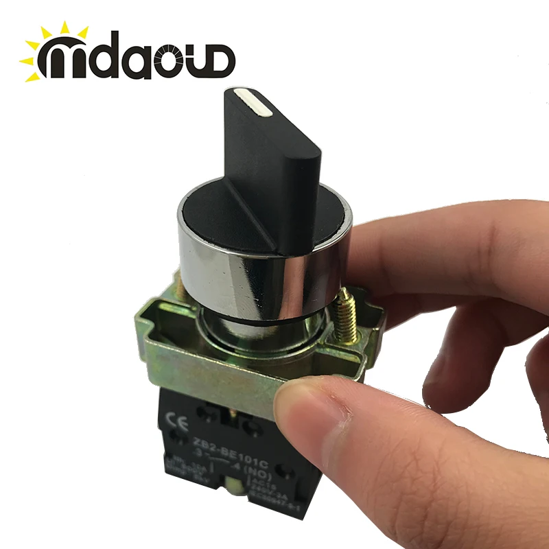 

XB2 ON OFF Rotary Switch Band Selector 2 Two Postion with Knob Black 10A 600V AC