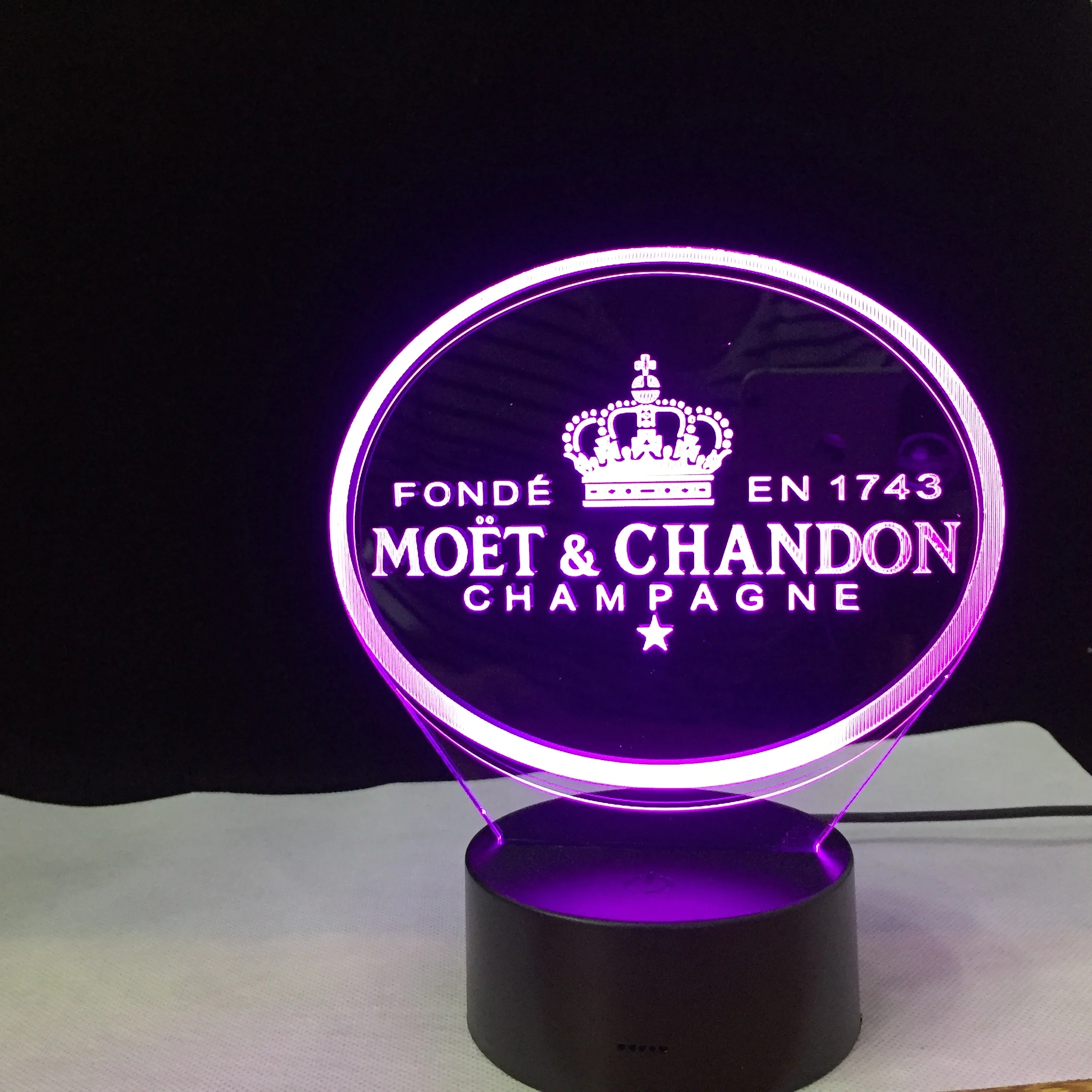 Moet Chandon светодиодный 3d-ночник лампа подарок для клиентов друг детский ночник Usb или батарея питание офиса Декор лампа 349