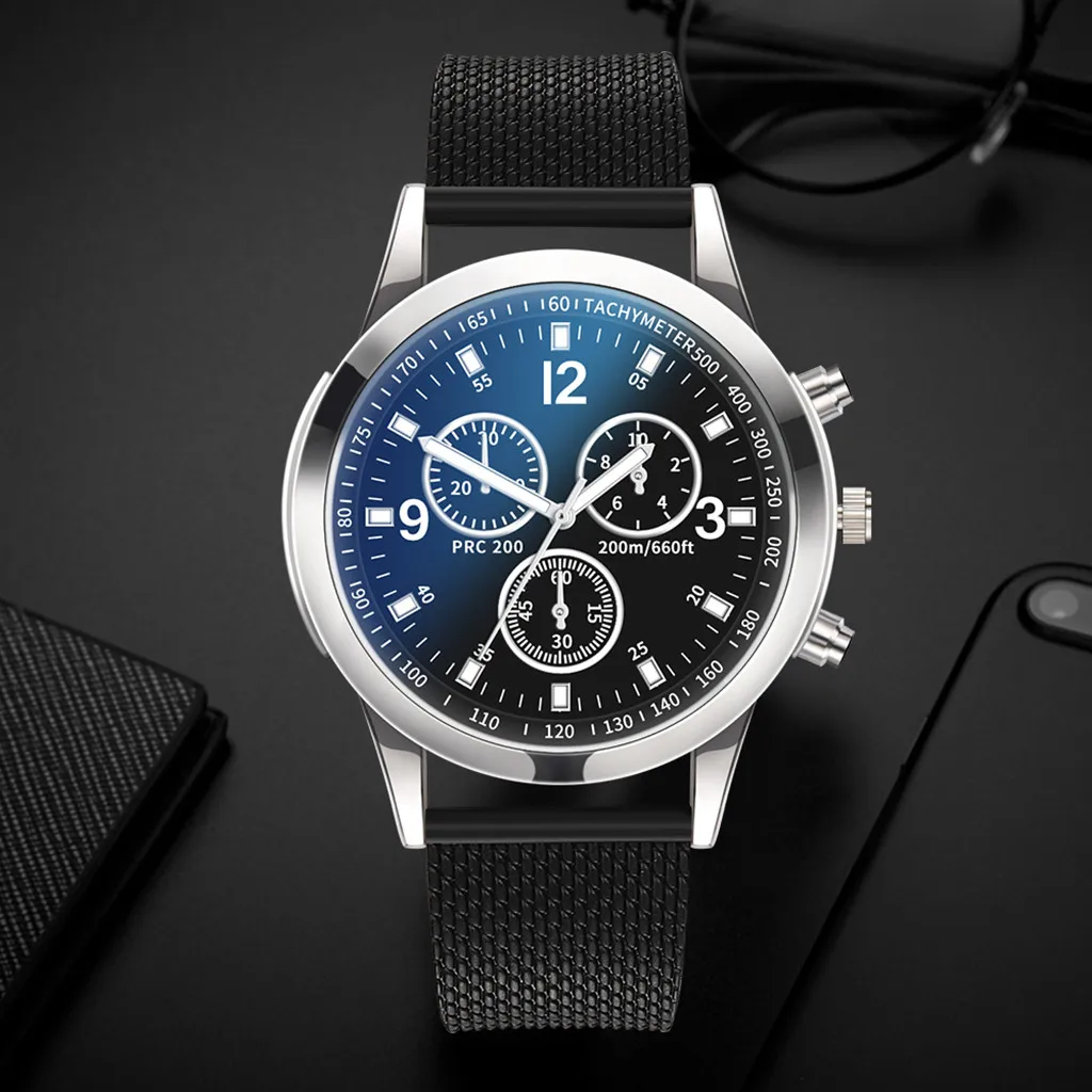 Reloj Hombre высококачественные мужские часы Роскошный сетчатый ремешок мужские часы кварцевые наручные часы лучший бренд Мужские часы Relogio Masculino# W - Цвет: B