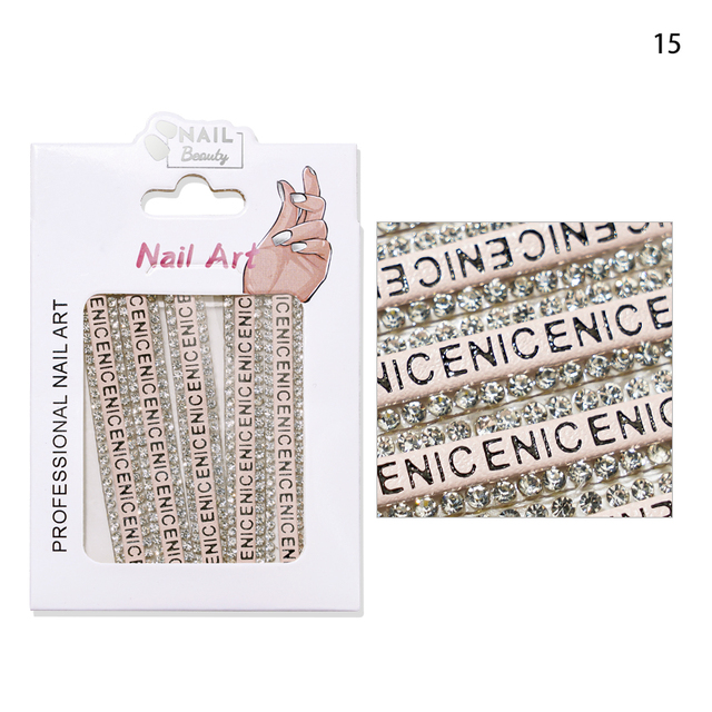 Luxurious Nail Crystal Chains NICE French Wide Lines AB Arbitrary Cut Charms Rhinestones Glass Belt Nail Art Gemchain 3D