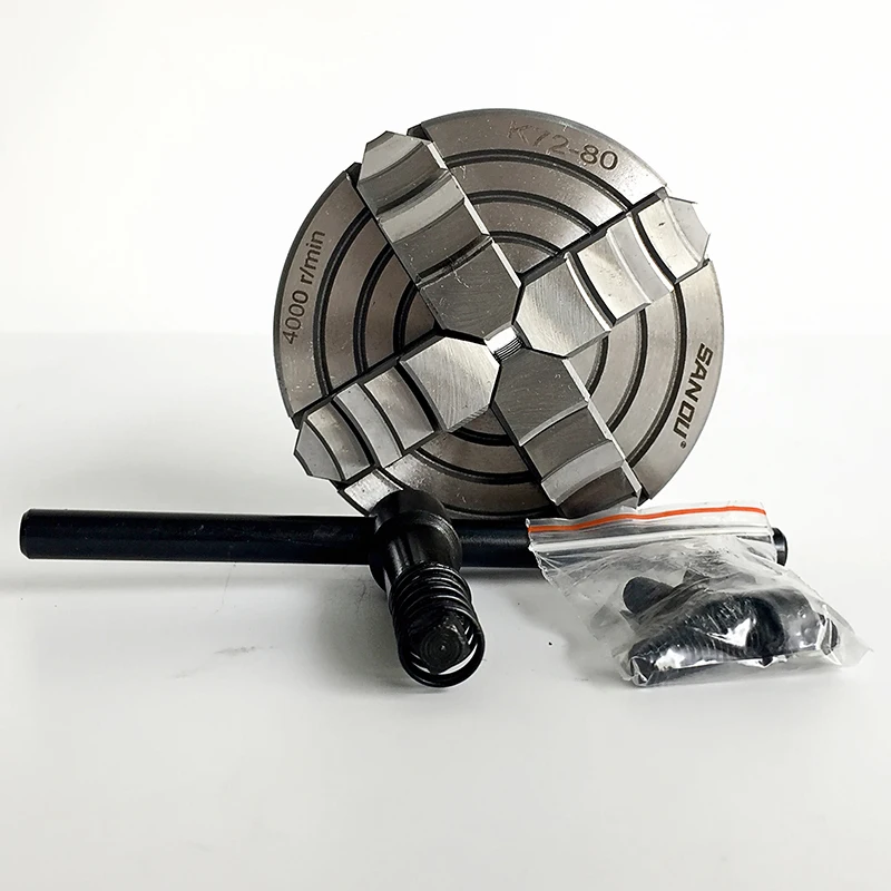 Lathe Chuck 80mm 4 Jaw Independent K72-80 with SANOU Brand For Mini | Инструменты