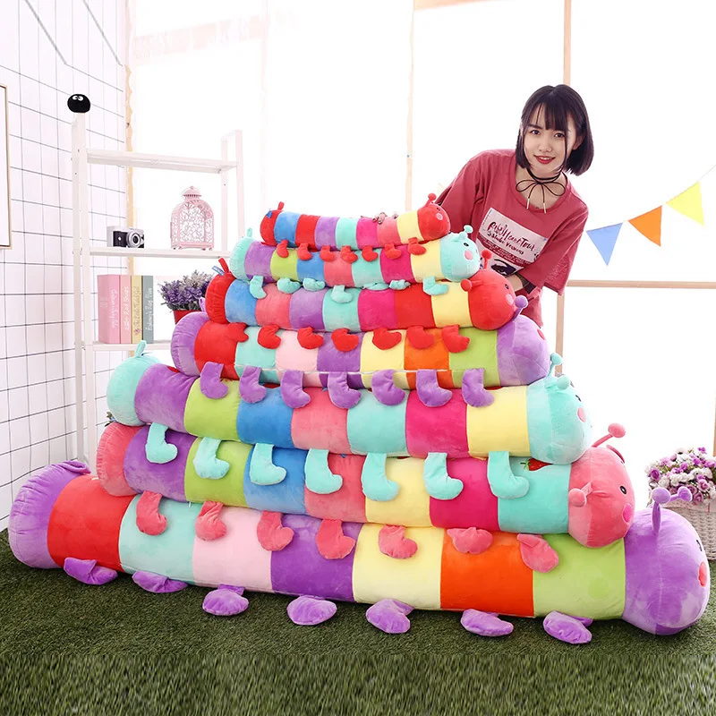 

Colorful Caterpillar Plush Toy Doll Large Size Creative Pajama Pillow for a Girlfriend Birthday Gift