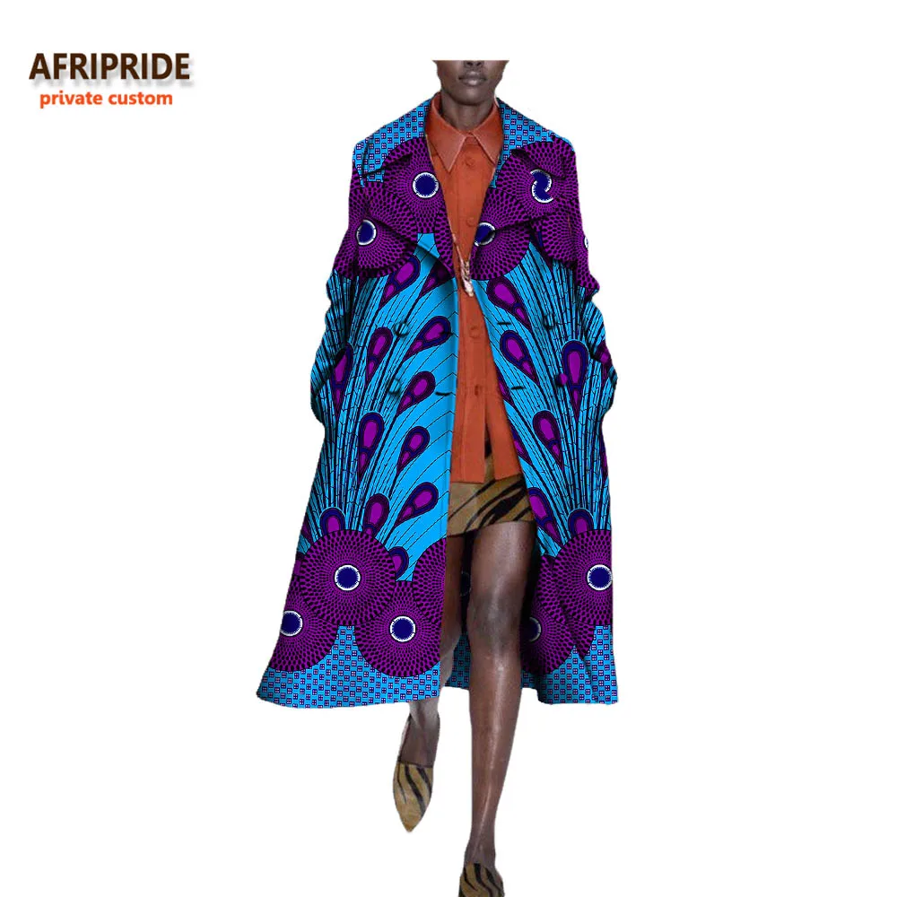 Африканские длинные пальто для женщин AFRIPRIDE с длинным рукавом длиной до середины