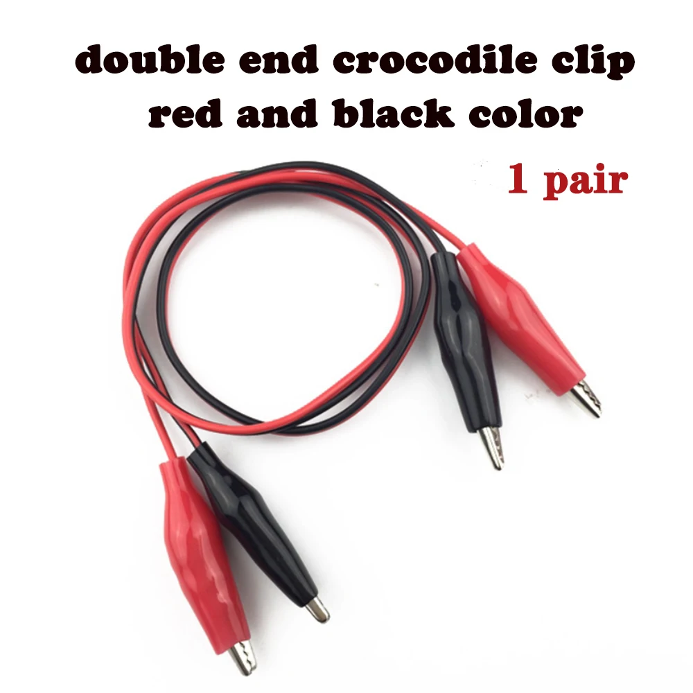 Зажимы типа «крокодил», электрические Тестовые провода, двойные зажимы типа «крокодил», тестовая перемычка, соединитель кабеля - Цвет: 1pair-double-end