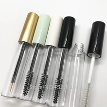 10 мл пустая прозрачная тушь для ресниц с белой/черной/серебряной/золотой/зеленой крышкой, пластиковый косметический макияж ресниц кремовый многоразовый флакон