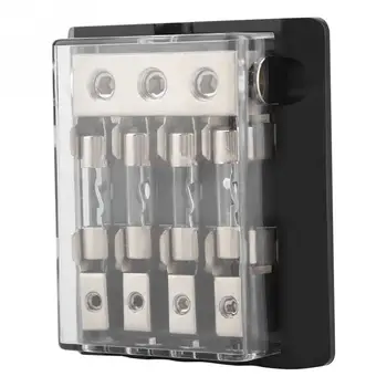 

Car Fuse Stereo Audio 80A 4 Way AGU Fuse Holder Power Distribution Block Fusebox 3x2GA In 4x8GA Out