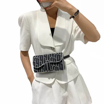 

Women Striped Waist Bag Female Stitching Contrast Belt Bag Fashion Flip Fanny Pack Shoulder Crossbody Chest Bags Banana Bags