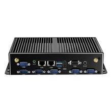 Fansız Intel çekirdek i7 i5 4200U Mini PC 2 * LAN 6 * RS232 4 * USB HDMI VGA WiFi 3G 4G gömülü endüstriyel mikro bilgisayar Windows Linux