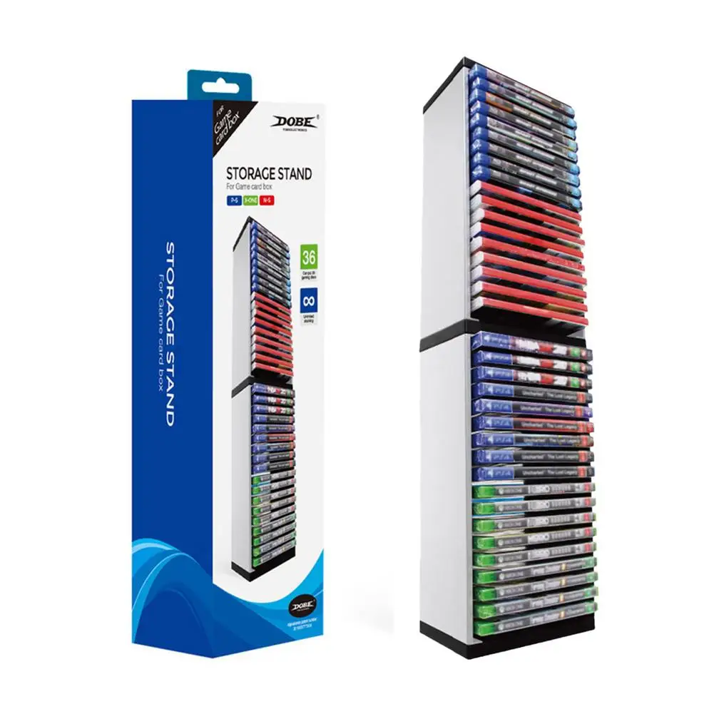 

Host Disc Double-layer Storage Box Holder Game Disk Tower Vertical Stand Can Store 36 Game Discs For PS5/PS4/Switch/Xbox One