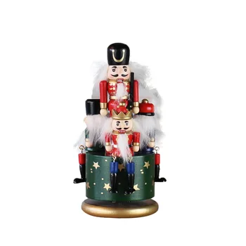 

Wooden Nutcracker Doll Puppet Figurines Soldier Toy Music Box Christmas Decor Child Kids Gift Office Ornaments Monden New O18