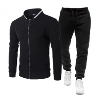 Ensemble de survêtement deux pièces pour hommes, vêtements de sport pour hommes, vêtements de sport, vêtements de jogging à blocs tournants, tenues de mode, vêtements de sport imbibés, automne, hiver 3